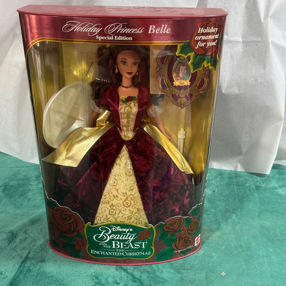 1997 Disney Beauty and the Beast Mattel Holiday Princess Barbie